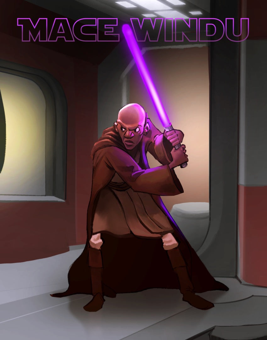 Star Wars - Mace Windu Premium Art Print - 11 x 14