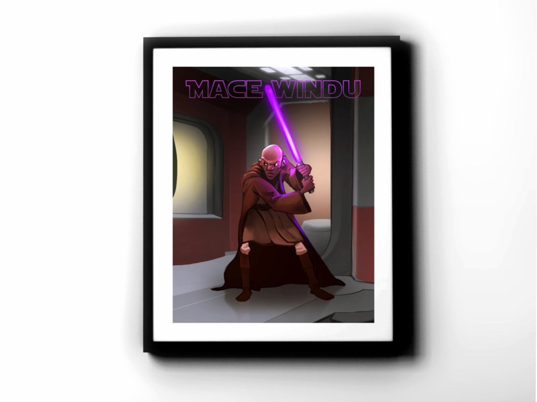 Star Wars - Mace Windu Premium Art Print - 11 x 14