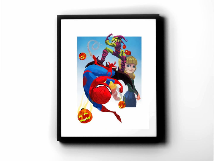 Spider-Man - Spider-Man vs. Green Goblin Premium Art Print - 11 x 14
