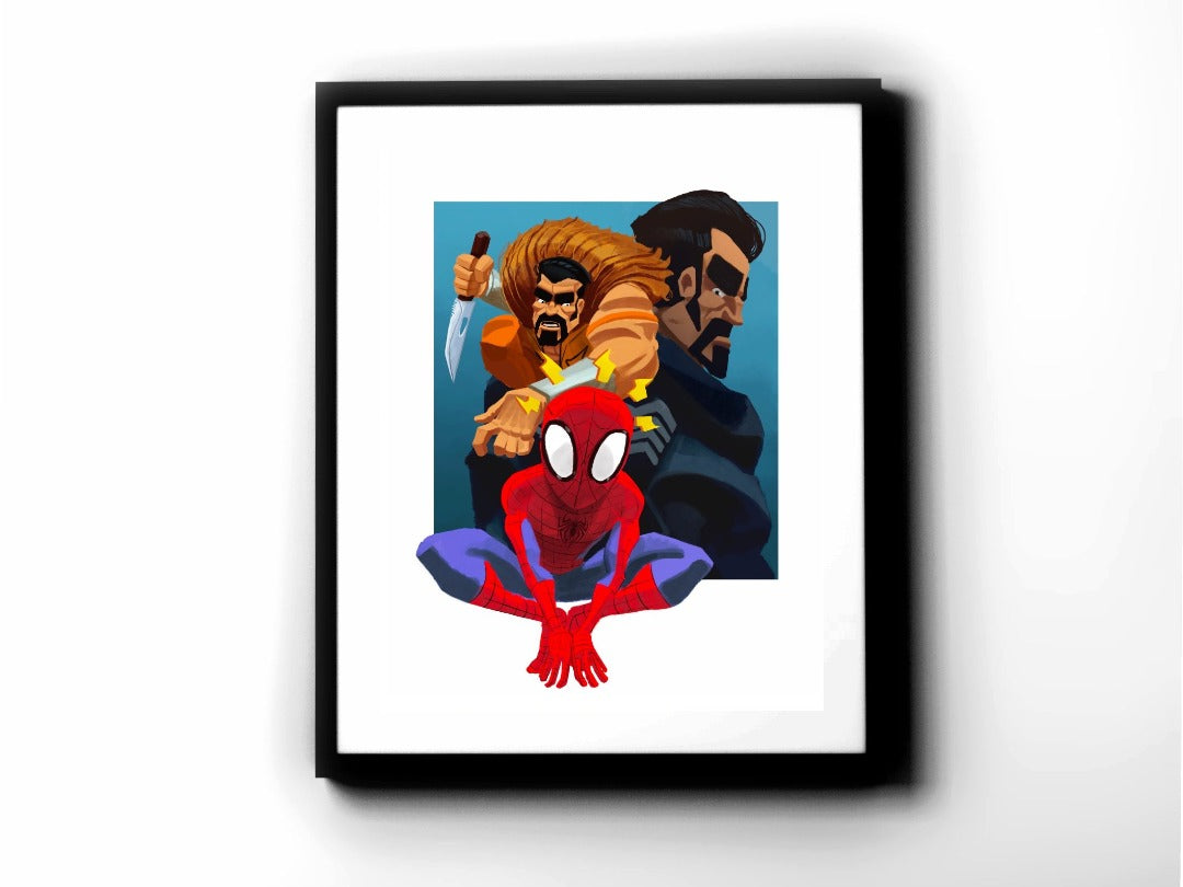 Spider-Man - Spider-Man vs. Kraven the Hunter Premium Art Print - 11 x 14
