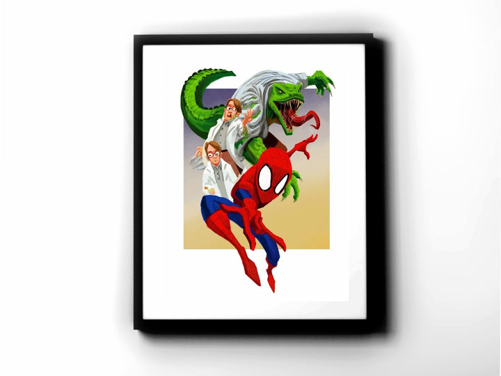 Spider-Man - Spider-Man vs. the Lizard Premium Art Print - 11 x 14