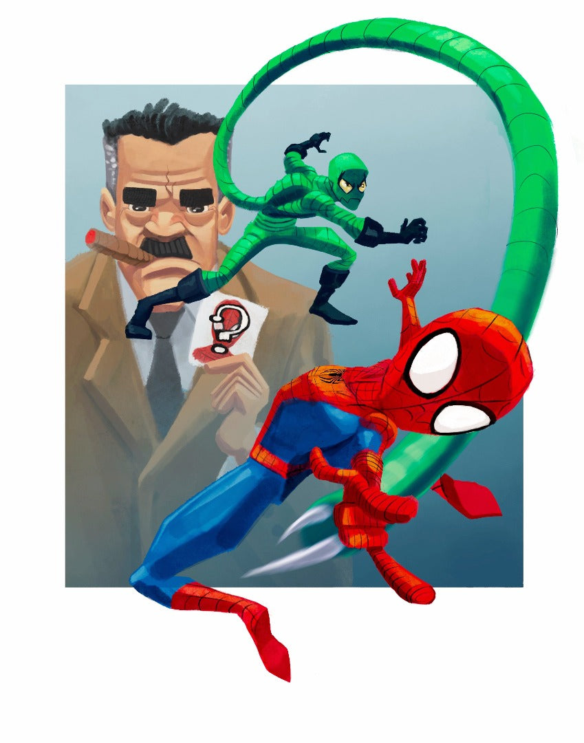 SpiderMan SpiderMan vs. the Scorpion Premium Art Print 11 x 14