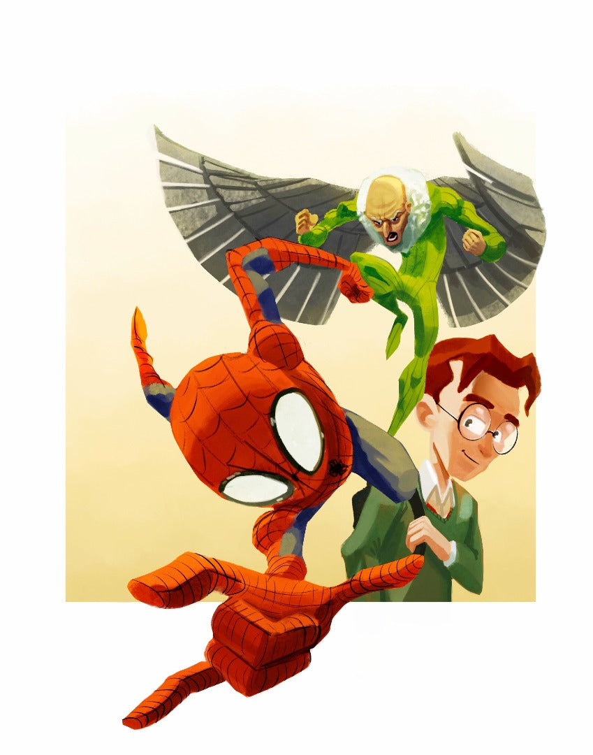 Spider-Man - Spider-Man vs. the Vulture Premium Art Print - 11 x 14