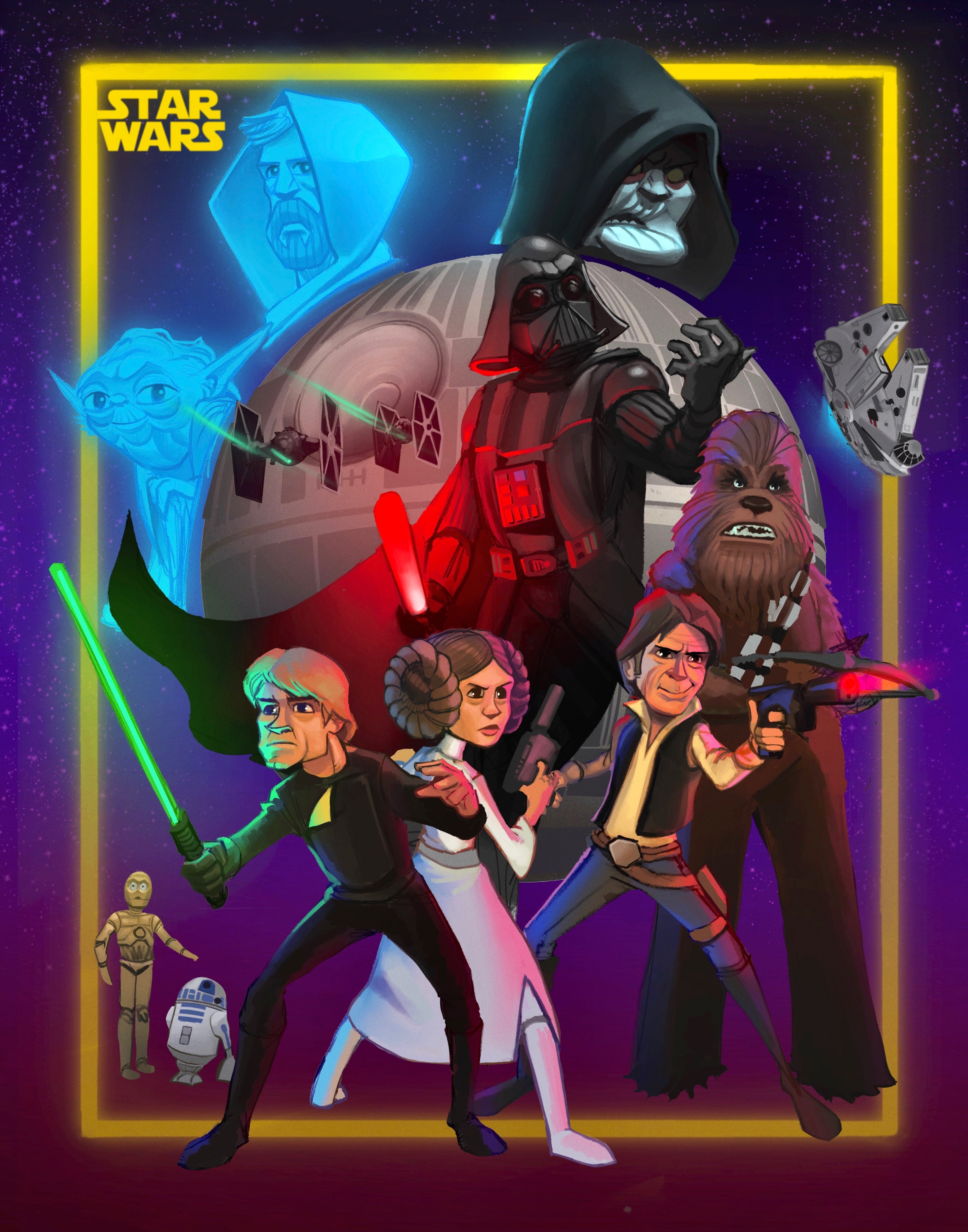 Star Wars - Original Trilogy Premium Art Print - 16 x 20 – Inspire