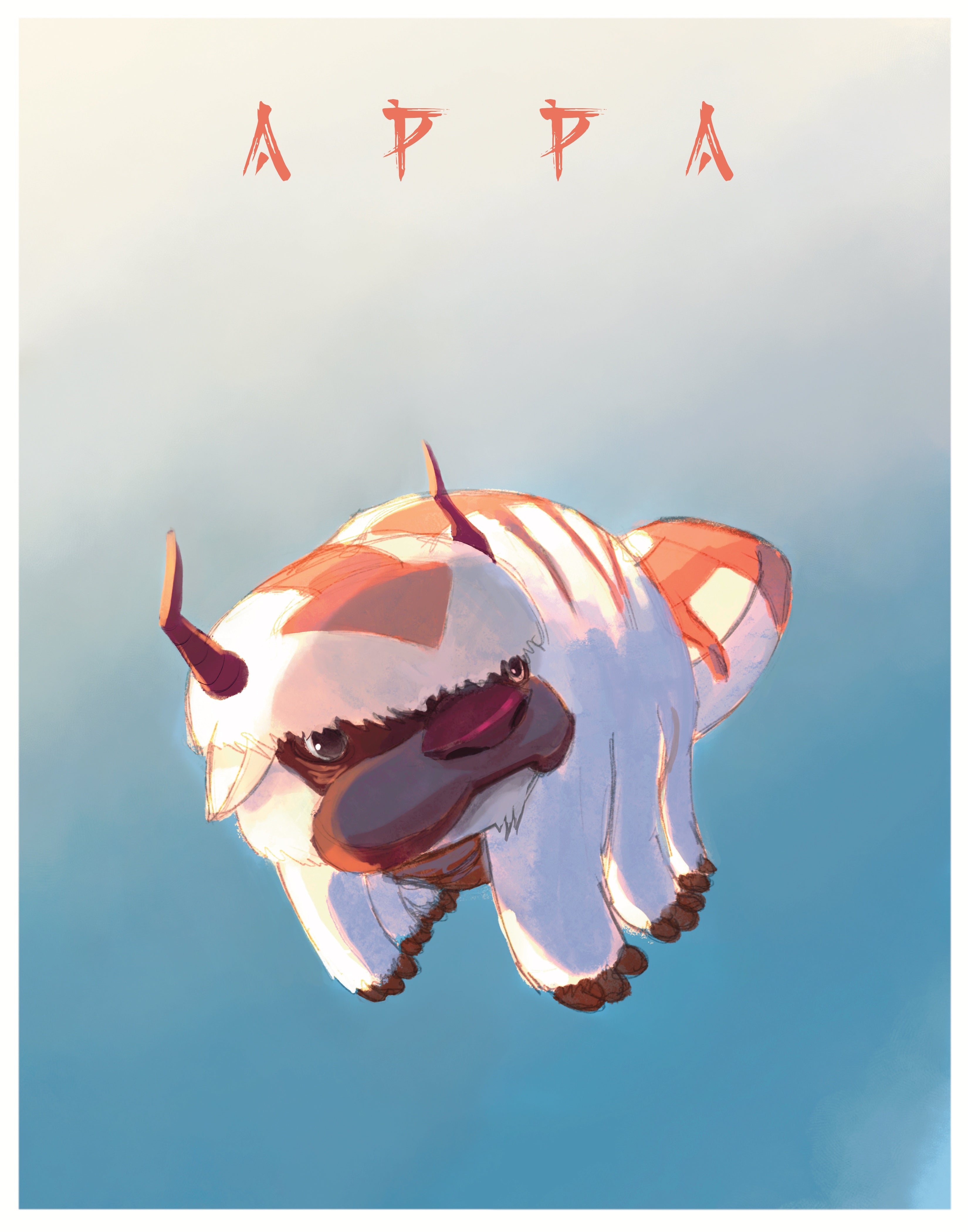 Avatar: The Last Airbender - Appa Premium Art Print - 11 x 14 – Inspire ...