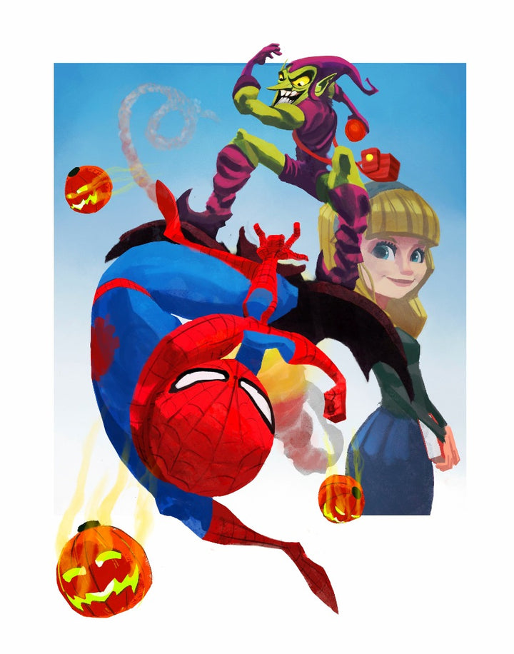 Spider-Man - Spider-Man vs. Green Goblin Premium Art Print - 11 x 14