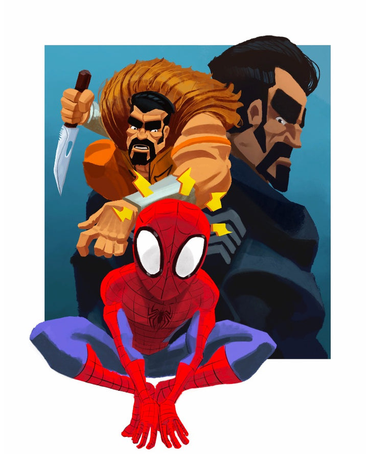 Spider-Man - Spider-Man vs. Kraven the Hunter Premium Art Print - 11 x 14